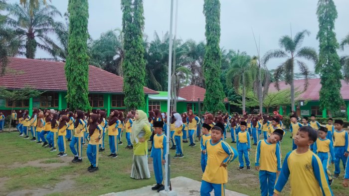 Jaga Kesehatan Dan Konsentrasi, Siswa Min 3 Tebo Tetap Semangat Senam Bersama Meski Cuaca Mendung