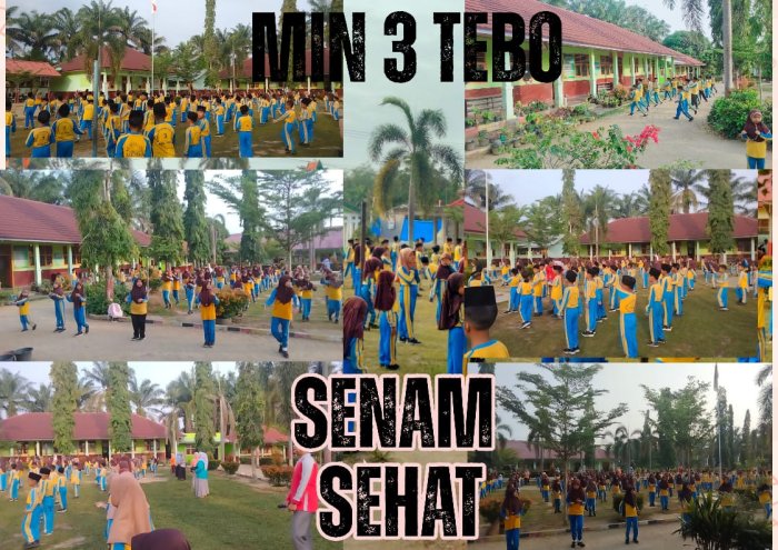 Senam Bersama Meriah di Pagi Cerah, Siswa MIN 3 Tebo Semangat Bergerak
