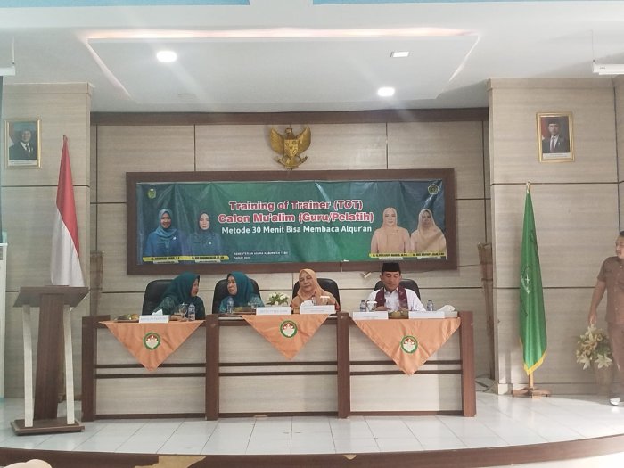 Kepala MIN 3 Tebo Menghadiri Pembukaan Kegiatan TOT Calon Mualim (Guru Pelatih) Metode 30 Menit Bisa Baca Alquran